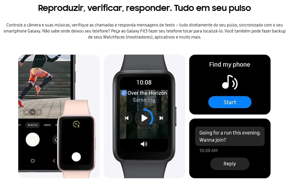 Smartwatch Samsung Galaxy Fit3 Display 1.6" Grafite - Imagem 4