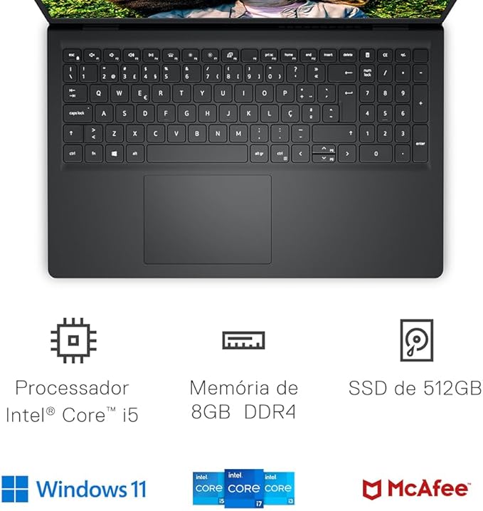 Notebook Dell Inspiron i15 i5 8GB 512GB SSD 15.6” Full HD Windows 11 - Imagem 3